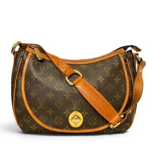 Louis Vuitton Vintage Tulum PM Monogram Canvas Vachetta Leather Handbag Bag